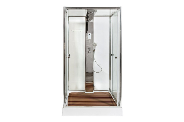 Душевая кабина Deto Z Z122 Espoo 120 x 90 x 220 см с подсветкой, с паром, хром, прямоугольная, поддон низкий