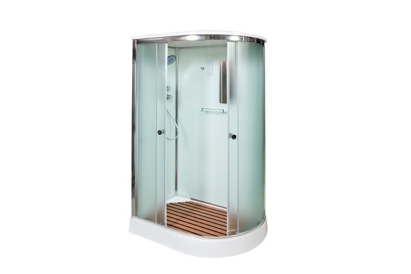Душевая кабина Deto D D102S+ эл. L 120 x 80 см, с крышей и электрикой, прямоугольная-асимметричная, поддон низкий
