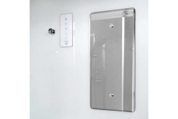 Душевая кабина Deto D D119S LED 110 x 90 см, с крышей и LED подсветкой, прямоугольная, поддон низкий
