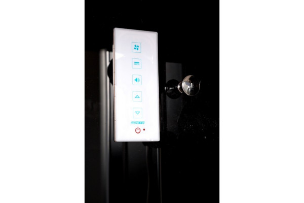 Душевая кабина Deto B10S с LED-подсветкой, BLACK , четверть круга, поддон глубокий