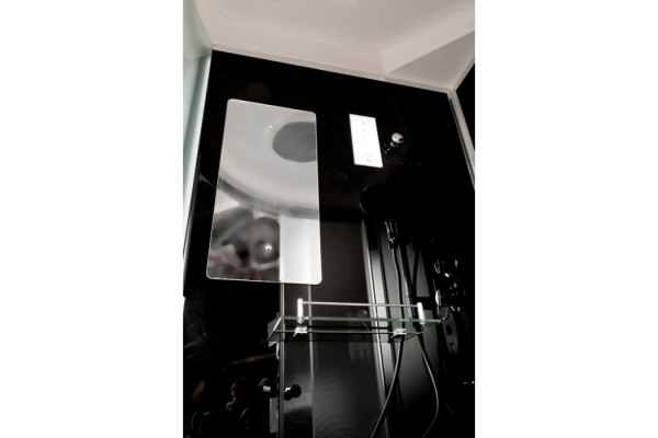 Душевая кабина Deto B10S с LED-подсветкой, BLACK , четверть круга, поддон глубокий