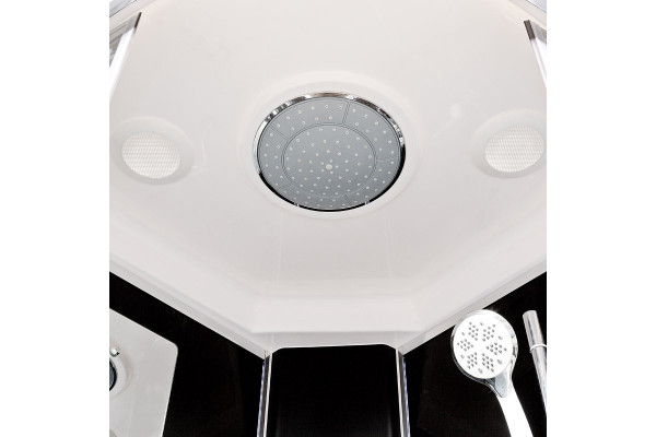 Душевая кабина Deto BМ1510 с LED-подсветкой и с гидромассажем, четверть круга, поддон низкий