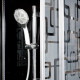 Душевая кабина Deto BМ1510 N без крыши, с LED-подсветкой, четверть круга, стекло матовое, с узором