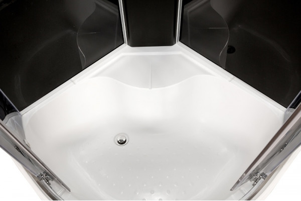Душевая кабина Deto BМ4510 N без крыши, с LED-подсветкой, четверть круга, поддон глубокий