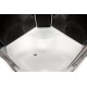 Душевая кабина Deto BМ4510 N без крыши, с LED-подсветкой, четверть круга, поддон глубокий