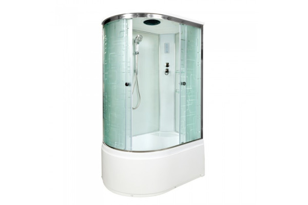 Душевая кабина Deto Em EM4511R эл 110 x 80 см, с крышей, с электрикой, прямоугольная-асимметричная, поддон глубокий