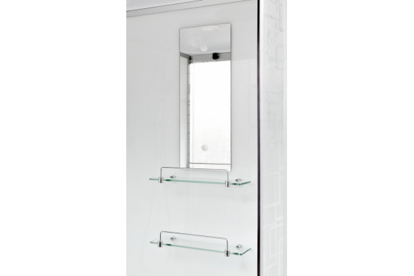 Душевая кабина Deto Em EM1512 L N LED гм 120 x 80 см, без крыши, с Led подсветкой, с гидромассажем, прямоугольная-асимметричная, поддон низкий
