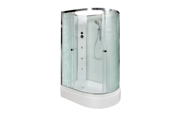 Душевая кабина Deto Em EM2712 L  N гм, 120 x 80 см, без крыши, с гидромассажем, прямоугольная-асимметричная, поддон средний