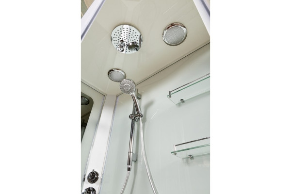 Душевая кабина Deto A 102 R 120 x 80 см, с крышей, Led и гидромассажем, прямоугольная-асимметричная, поддон низкий