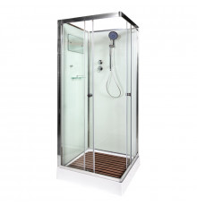 Душевая кабина Deto K408 без крыши (80x80) квадратная, поддон низкий