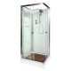 Душевая кабина Deto K408 без крыши (80x80) квадратная, поддон низкий