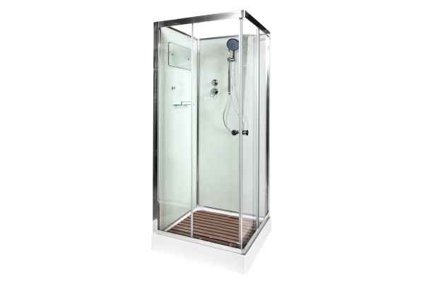 Душевая кабина Deto K408 без крыши (80x80) квадратная, поддон низкий