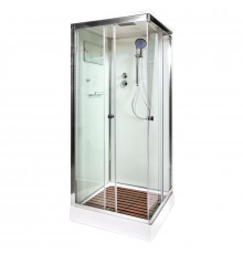Душевая кабина Deto K401S (100x100) квадратная, поддон низкий, стекло прозрачное