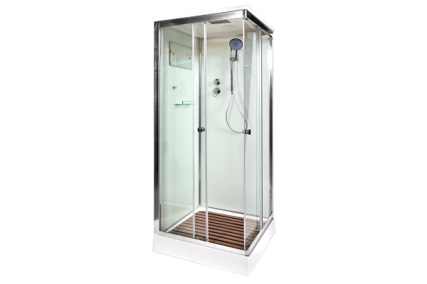 Душевая кабина Deto K401S (100x100) квадратная, поддон низкий, стекло прозрачное