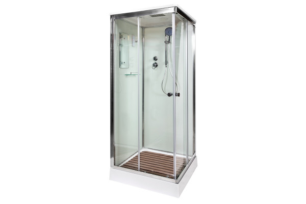 Душевая кабина Deto K401S с электрикой (100x100), квадратная, поддон низкий