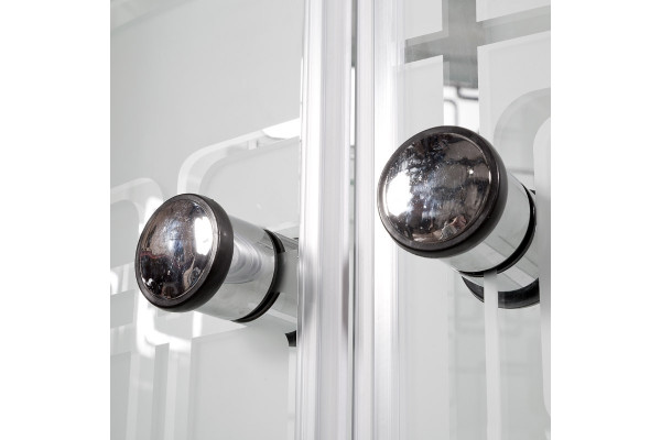 Душевая кабина Deto EM 2780 N LED без крыши с подсветкой, четверть круга, поддон средний