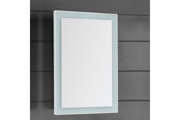 Зеркало Dreja Kvadro 60x3,2x85, с подсветкой, прямоугольное, ручки хром