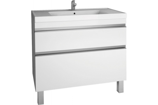 Тумба с раковиной Dreja Grace Plus 90 c опорами, белый глянец, с ящиками