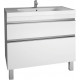 Тумба с раковиной Dreja Grace Plus 90 c опорами, белый глянец, с ящиками