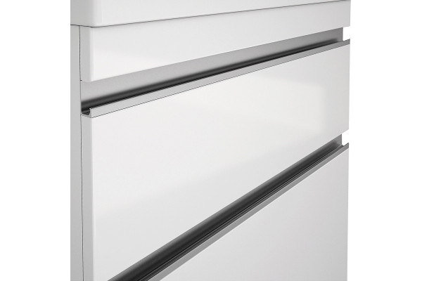 Тумба с раковиной Dreja Grace Plus 90 c опорами, белый глянец, с ящиками
