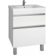 Тумба с раковиной Dreja Grace Plus 60 с опорами, белый глянец, с ящиками