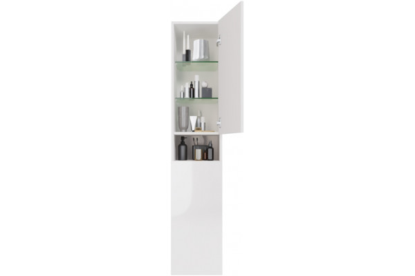 Шкаф-пенал Dreja Perfecto 35 белый глянец с доводчиками, ручки хром