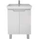 Тумба для комплекта Dreja Q Plus (D) 55 c опорами, белый глянец, с дверками, ручки хром