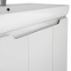 Тумба с раковиной Dreja Q Plus (D) 80 с опорами, белый глянец, с дверками, ручки хром