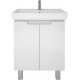 Тумба для комплекта Dreja Q Plus (D) 70 c опорами, белый глянец, с дверками, ручки хром