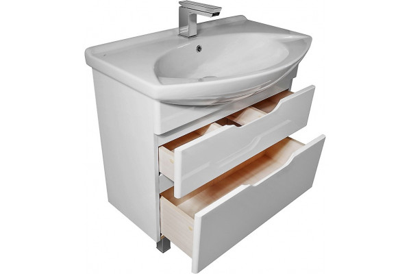 Мебель для ванной Dreja.Eco Laguna Plus 105 белая напольная, с ящиками
