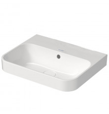 Duravit Happy D.2 Plus Раковина 500х400мм с переливом без отв под смес с креплением  выпуск с керам. покрытием цвет белый