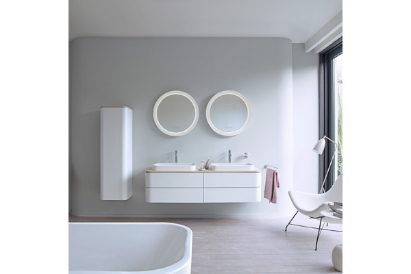 Duravit Happy D.2 Plus Тумба подвесная 408x1600x550мм под раковину 4 ящика цвет: nordic white satin matt HP4974B3939
