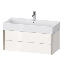 Duravit XViu Тумба подвесная 397x984x454мм для раковины #235010 2 ящика цвет: белый глянцевый/champagne matt