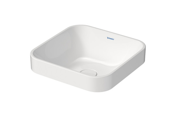 Duravit Happy D.2 Plus Раковина квадратная 400мм без переливас выпуском с керамической крышкой покр WonderGliss цвет внутри - белый снаружи - бел 23594000001
