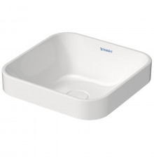 Duravit Happy D.2 Plus Раковина квадратная 400мм без переливас выпуском с керамической крышкой цвет внутри - белый снаружи - белый