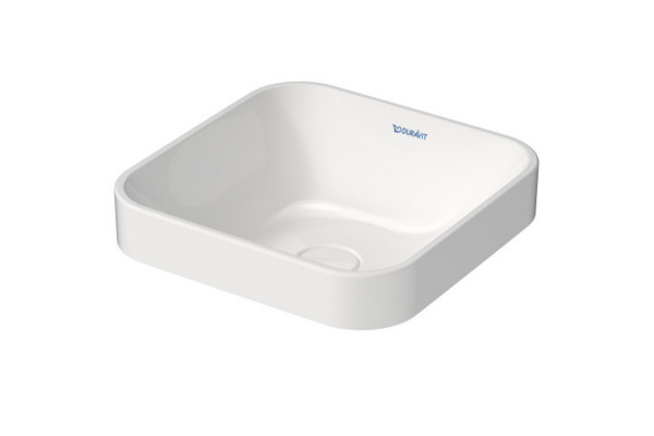 Duravit Happy D.2 Plus Раковина квадратная 400мм без переливас выпуском с керамической крышкой цвет внутри - белый снаружи - белый 2359400000