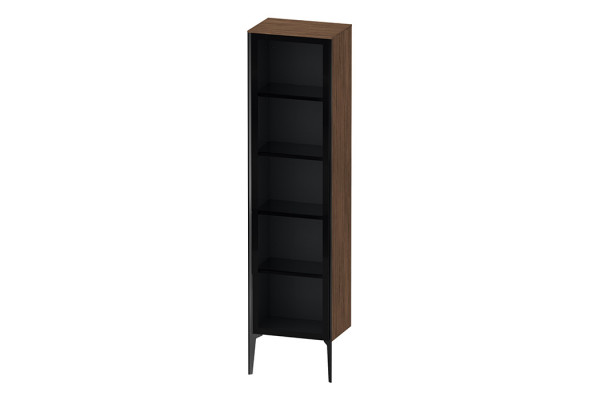 Duravit XViu Шкаф подвесной 1770x500x360мм со стеклянной дверью 4 стеклянные полки (петли слева) цвет: walnut dark/черный матовый XV1376LB221