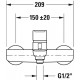 Смеситель Duravit B.1 B15230000010 для ванны с душем, однорычажный, хром