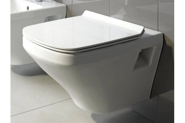 Комплект Система инсталляции для унитазов Geberit Duofix Платтенбау 458.125.21.1 4 в 1 с кнопкой смыва + Унитаз подвесной Duravit DuraStyle 2536090000 + Крышка-сиденье Duravit DuraStyle 0063790000 с микролифтом, петли хром, цвет белый