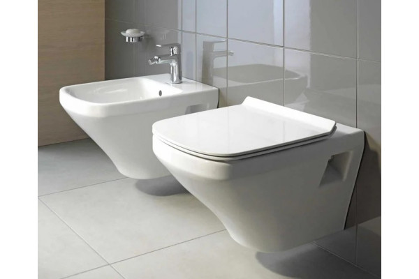 Комплект Система инсталляции для унитазов Geberit Duofix Платтенбау 458.125.21.1 4 в 1 с кнопкой смыва + Унитаз подвесной Duravit DuraStyle 2536090000 + Крышка-сиденье Duravit DuraStyle 0063790000 с микролифтом, петли хром, цвет белый