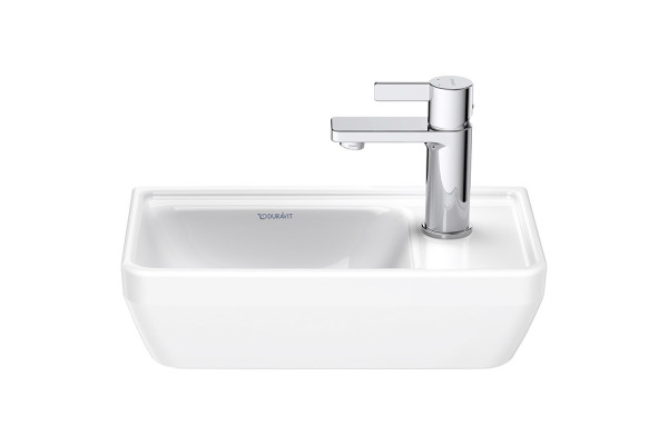 Duravit D-Neo Раковина 400  мм без перелива с 1 отв. под смеситель справа с WonderGliss цвет: белый 07394000411