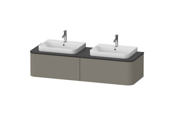 Duravit Happy D.2 Plus Тумба подвесная  354x1600x550мм 2 ящика  цвет: stone grey satin matt HP4936B9292