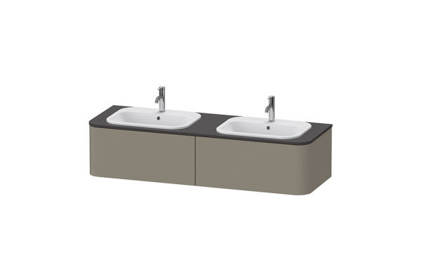 Duravit Happy D.2 Plus Тумба подвесная  354x1600x550мм 2 ящика  цвет: stone grey satin matt HP4956B9292