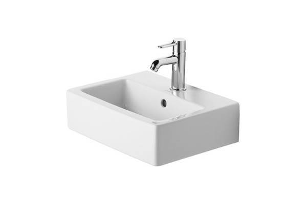 Duravit Vero Раковина  для рук шлиф. с перел. с 1 отв. под смес. включая крепление 450x350мм Цвет: Белый 0704450027