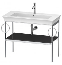 Duravit White Tulip Металлическая консоль 760x984x450 мм напольная 1 дерев.полка 2 п/держ. цвет: Graphite HighGloss