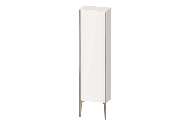 Duravit XViu Шкаф подвесной 1330x400x240мм с 1 дверью 3 стеклянными полками (петли слева) цвет: белый глянцевый/champagne matt XV1315LB122