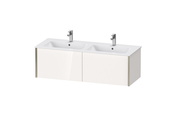 Duravit XViu Тумба подвесная 400x1280x480мм для двойной раковины #233613 2 ящика цвет: белый глянцевый/champagne matt XV40290B122