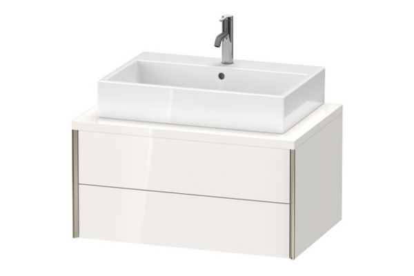 Duravit XViu Тумба подвесная 800x400x550мм под раковину 2 ящика цвет: champagne matt/white  high gloss lacquer XV59170B122