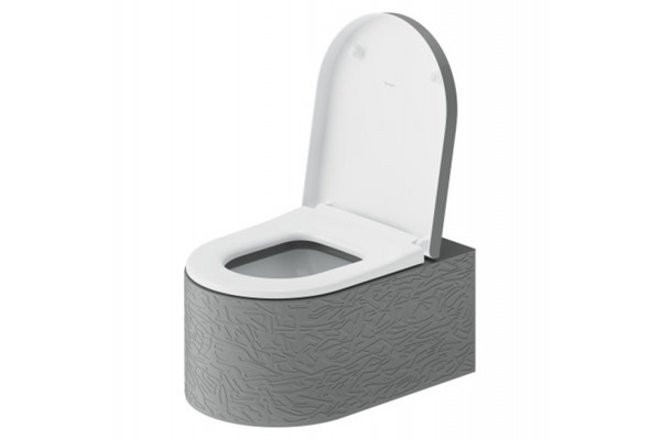 Duravit  Millio Унитаз подвесной  декор "Pattern"  370х570 мм крепление в компл.цвет светло-серый матовый 250609FD