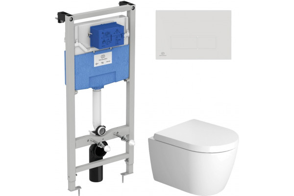 Комплект Унитаз подвесной Duravit ME by Starck 2530090000 + Крышка-сиденье Duravit ME by Starck 0020190000 с микролифтом, петли хром + Сис, цвет белый